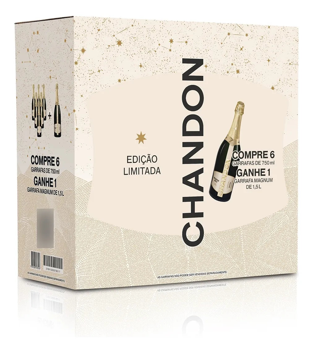 Kit 6 espumantes Chandon Brut 750ml com 1 Magnum Chandon 1,5L